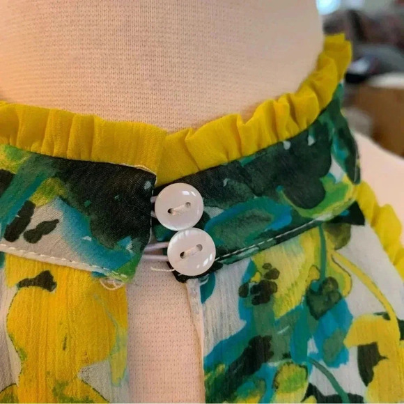 HOUSE OF HARLOW x Revolve Novia Maxi Dress Large Kelly Green & Yellow Floral - Picture 10 of 13